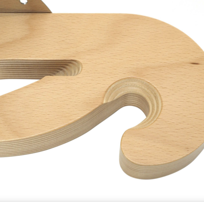 KALINDRA | Lilly. Ergonomische Wandhalterung aus Holz mit Edelstahlhalterung. 3 Plätze