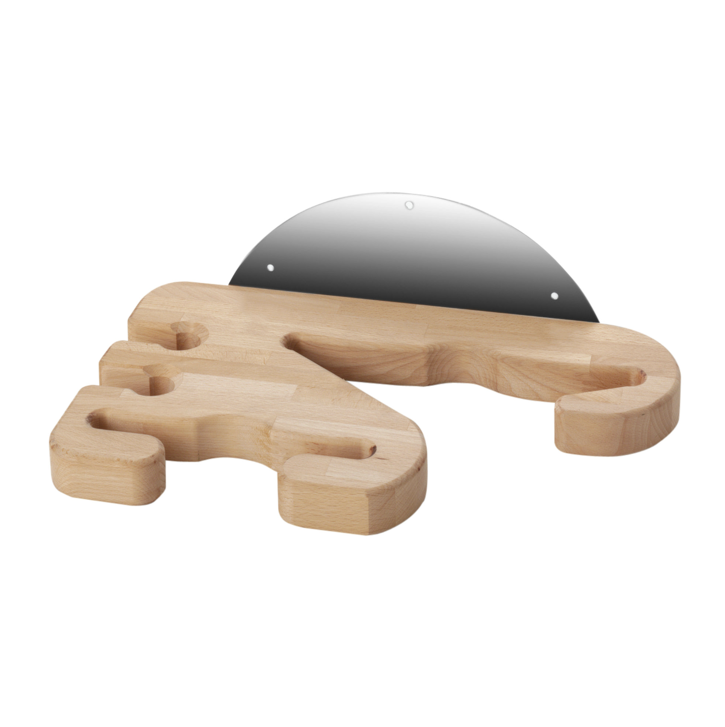 KALINDRA | Lilly. Universal wall-mounted wooden rack with stainless steel bracket. 4 slots