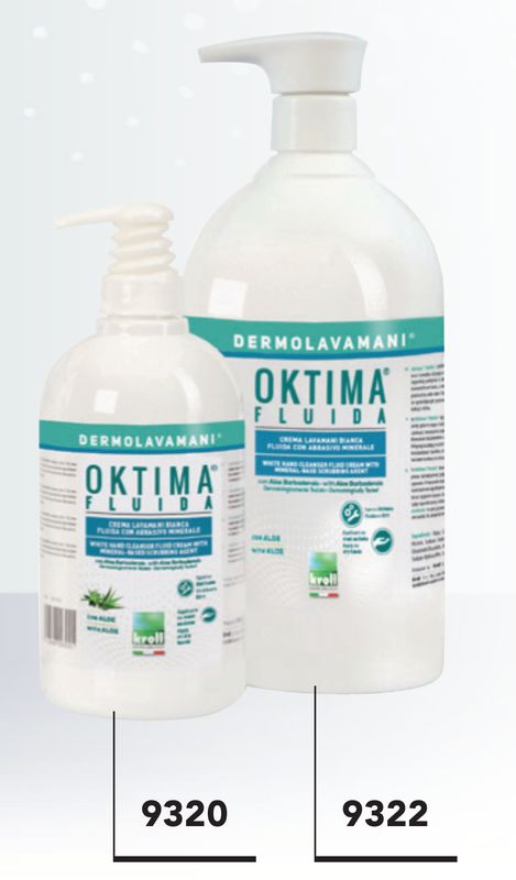 KALINDRA | Kroll. Oktima® Fluida. Fluid handwashing cream with mineral abrasive, dermatologically tested. 8 formats available
