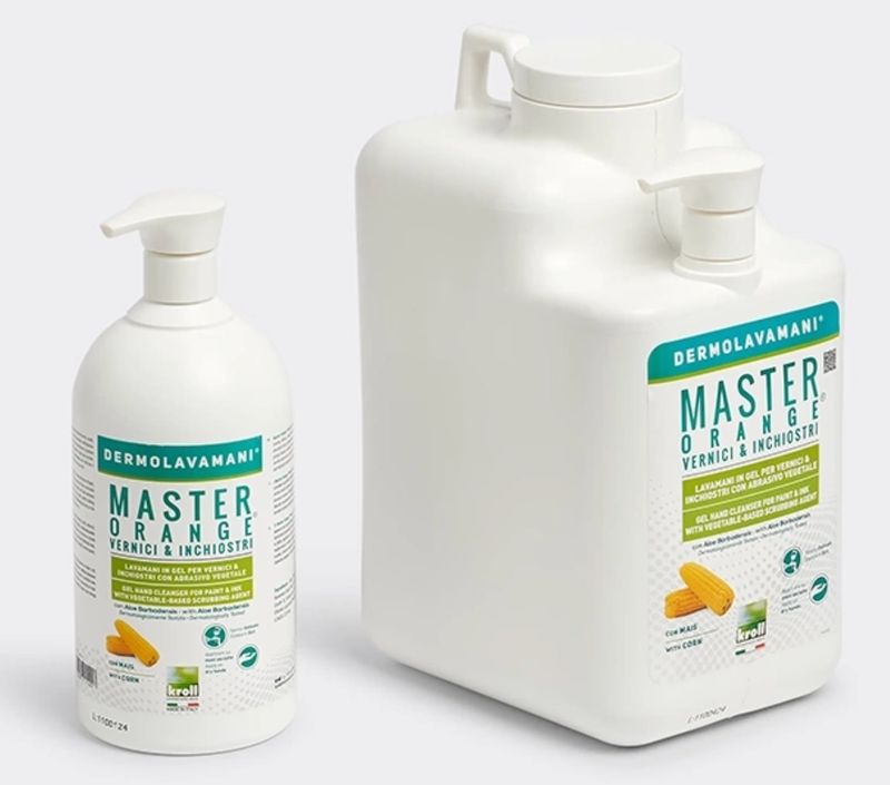 KALINDRA | Kroll. Master Orange®. Gel hand cleaner for paints and inks with plant-based abrasive, dermatologically tested. 2 formats available KALINDRA | Kroll. Master Orange®. Gel hand cleaner for paints and inks with plant-based abrasive, dermatologically tested. 2 formats available