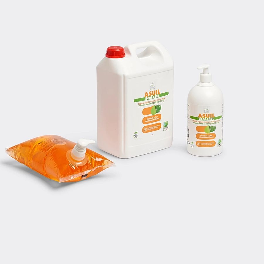 KALINDRA | Kroll. Asuil® Ecolabel Creamy liquid soap for hands and body, dermatologically tested on sensitive skin. 5 formats available