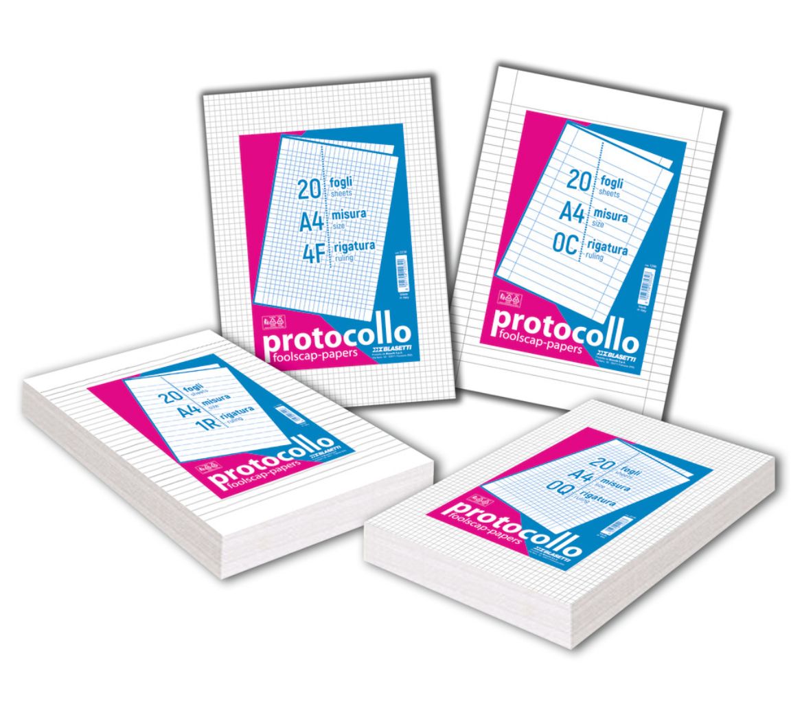 Fogli protocollo A4 Blasetti - 20 ff - 60 g/m2 - 4F 2239