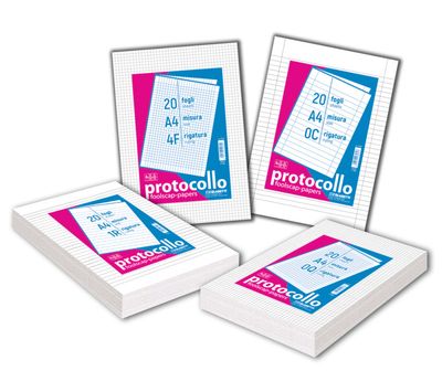 Fogli protocollo A4 Blasetti - 20 ff - 60 g/m2 - 4F 2239
