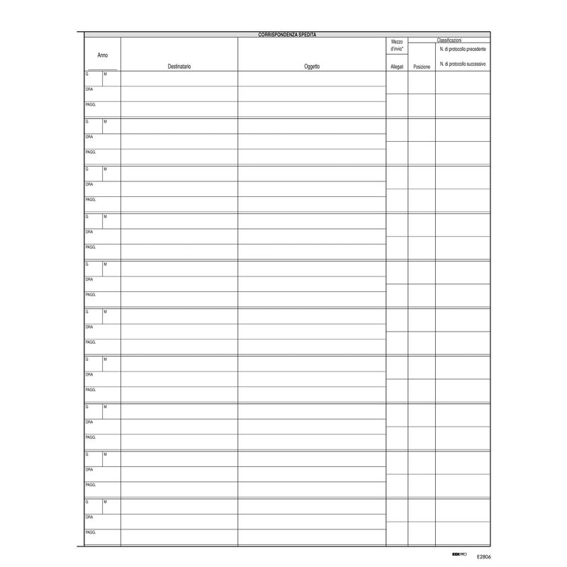 Registro corrispondenza arrivo/partenza - 31 x 24 cm - 50 fogli - Edipro EDIPRO