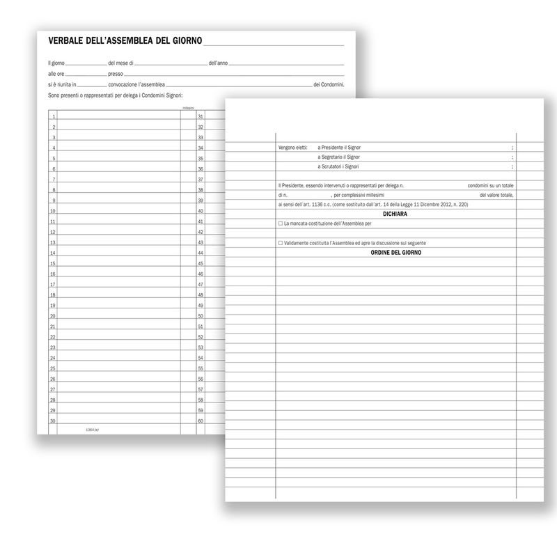 Registro verbali assemblee condominiali - 80 pagine - 31 x 24,5 cm - DU136400000 - Data Ufficio DATA UFFICIO Registro verbali assemblee condominiali - 80 pagine - 31 x 24,5 cm - DU136400000 - Data Ufficio DATA UFFICIO
