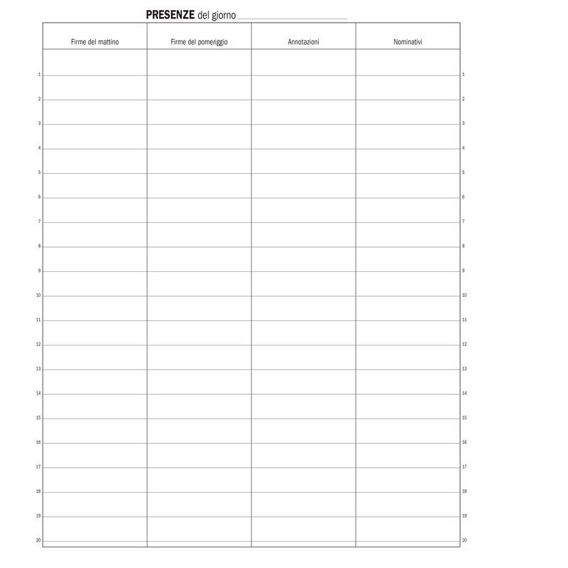 Registro firma presenza - 49 pag - 31 x 24,5 cm - DU1338100000 - Data Ufficio DATA UFFICIO