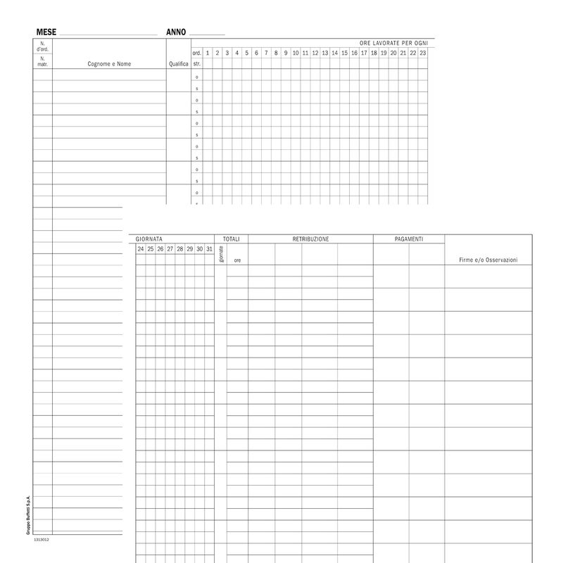 Registro presenze mensili - 48 pagine - 31 x 24,5 cm - DU131301200 - Data Ufficio DATA UFFICIO Registro presenze mensili - 48 pagine - 31 x 24,5 cm - DU131301200 - Data Ufficio DATA UFFICIO