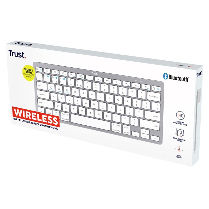 Tastiera wireless bluetooth - argento - Trust TRUST