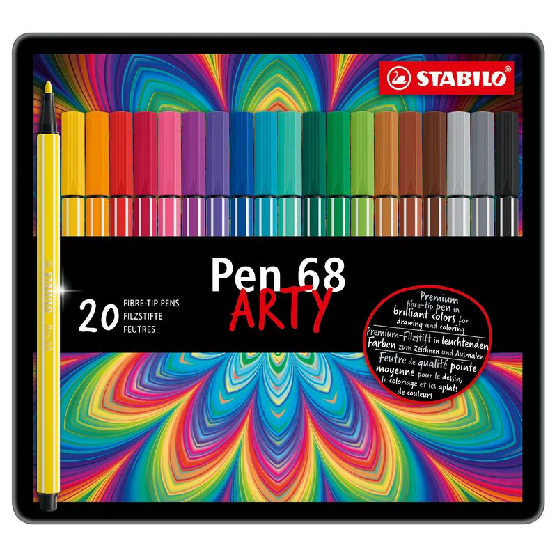 Pennarelli Pen 68 - colori assortiti - Stabilo - scatola in metallo 20 pezzi STABILO