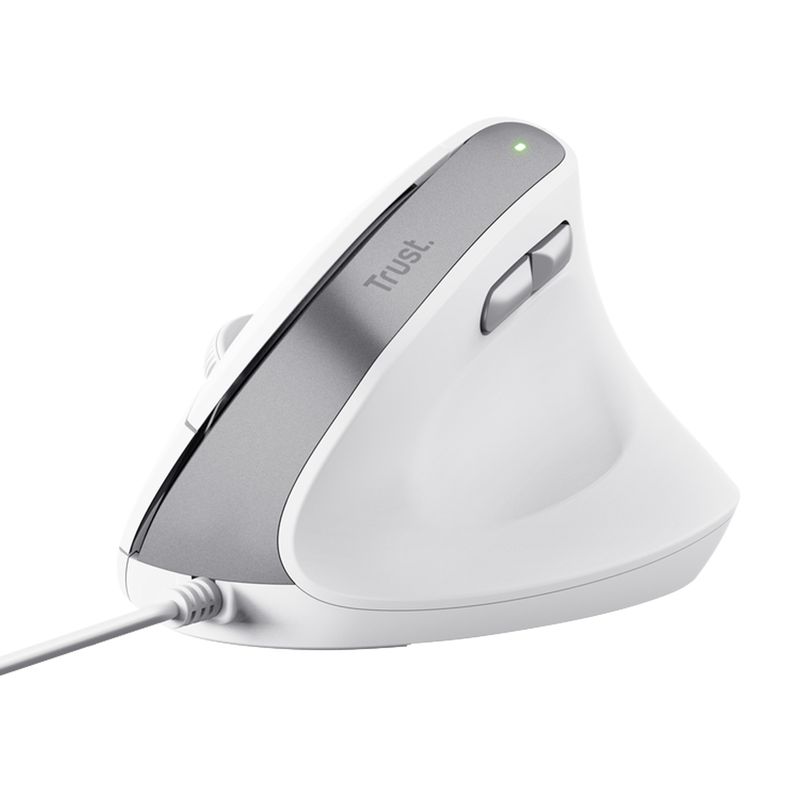 Mouse ergonomico Bayo II - con filo - bianco - Trust TRUST
