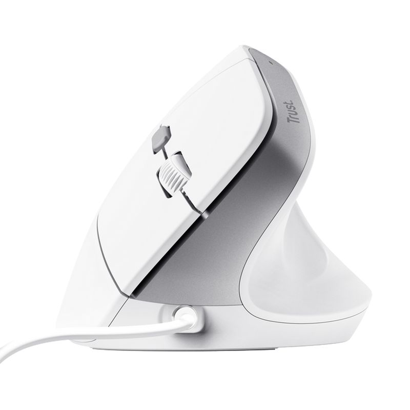 Mouse ergonomico Bayo II - con filo - bianco - Trust TRUST