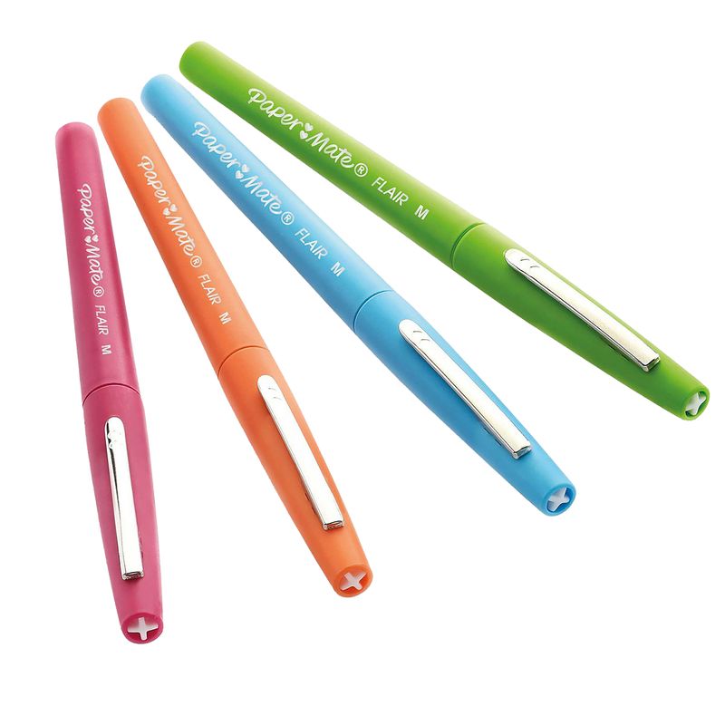 Pennarello Flair Nylon - punta feltro - 1,10mm - colori assortiti Fun - Papermate - conf. 4 pezzi PAPERMATE