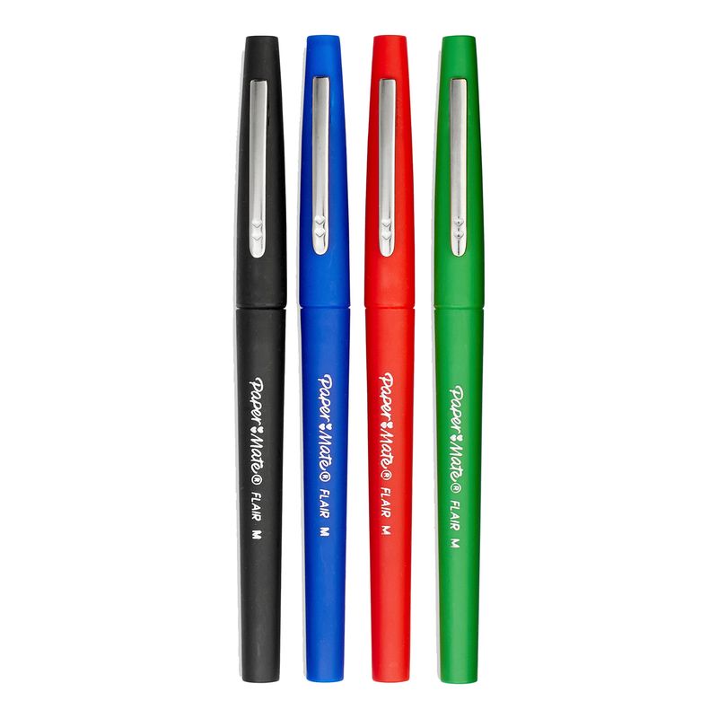 Pennarello Flair Nylon - punta feltro - 1,10mm - colori assortiti Classic - Papermate - conf. 4 pezzi PAPERMATE