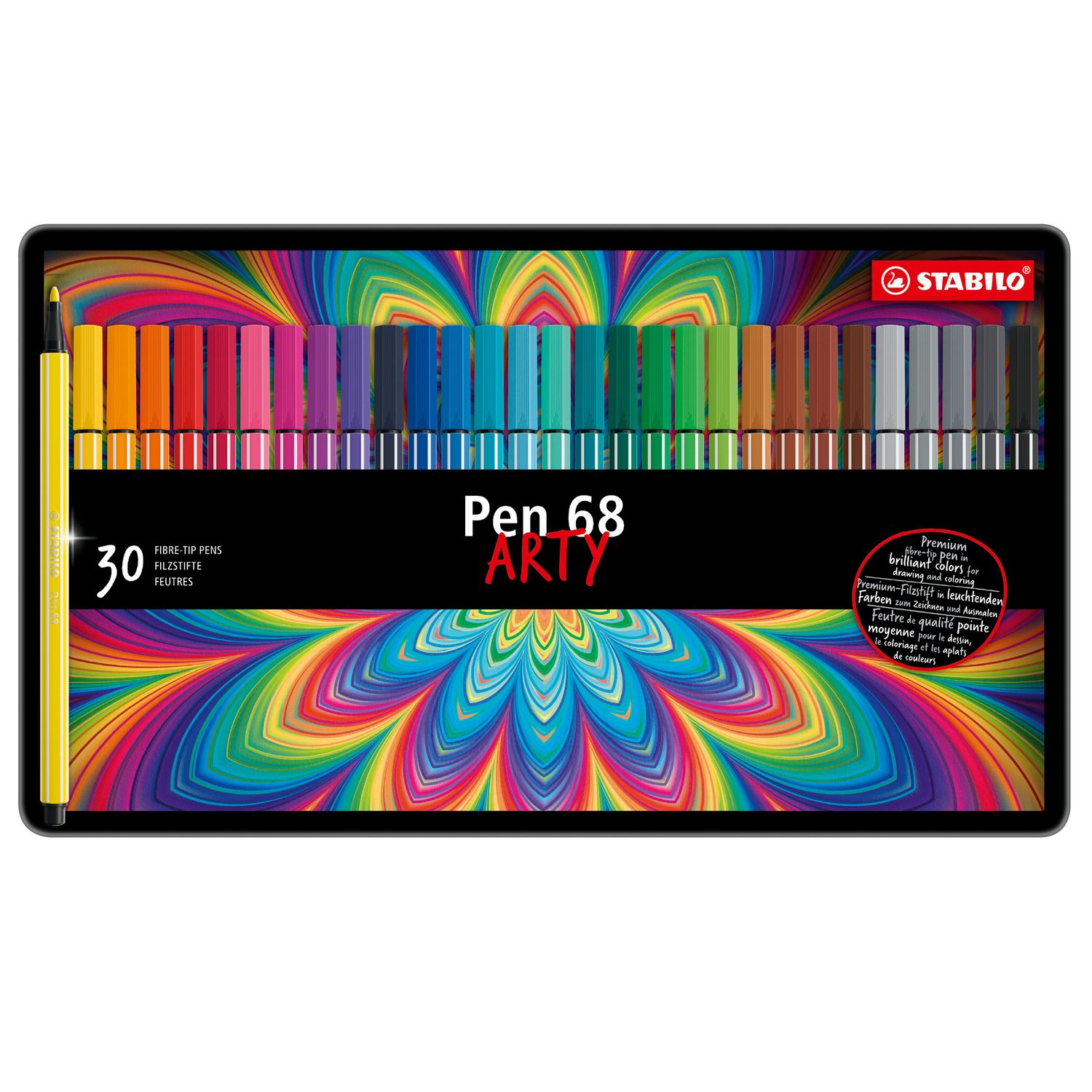 Pennarelli Pen 68 - colori assortiti - Stabilo - scatola in metallo 30 pezzi STABILO
