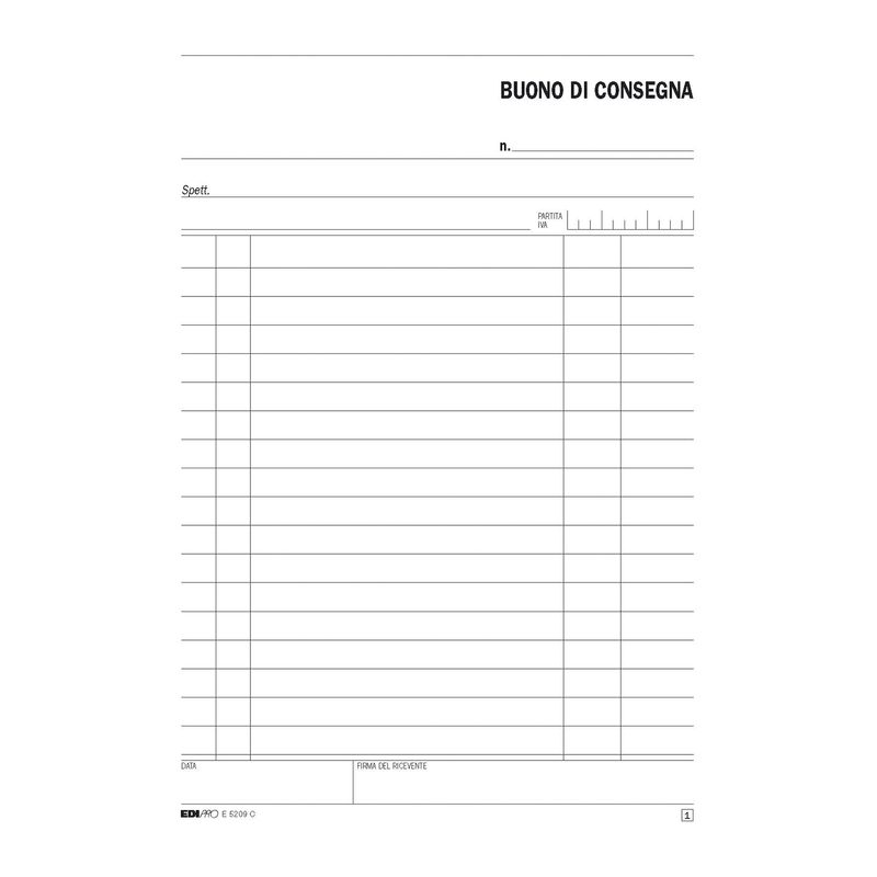 Blocco buoni di consegna - 50/50 fogli ricalcanti - 23 x 15cm - Edipro EDIPRO