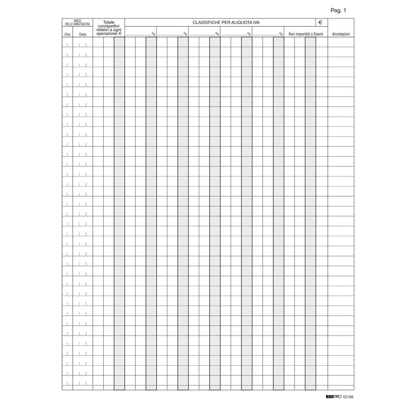 Registro Iva corrispettivi per mancato funzionamento registro cassa - 31 x 24,5cm - 46pg - pagine numerate - Edipro EDIPRO Registro Iva corrispettivi per mancato funzionamento registro cassa - 31 x 24,5cm - 46pg - pagine numerate - Edipro EDIPRO