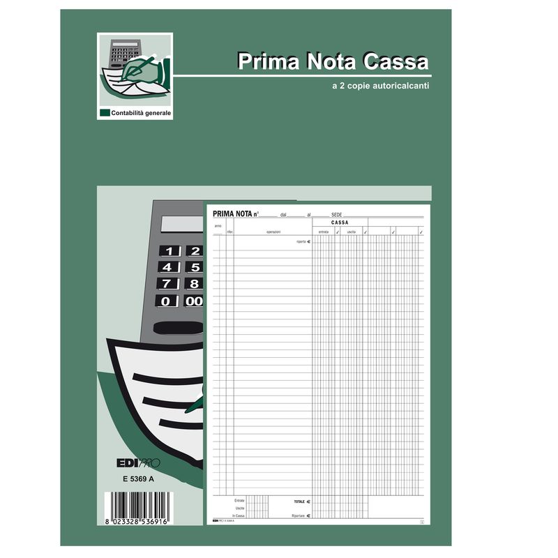 Blocco prima nota cassa - 50/50 fogli autoricalcanti - 31 x 21cm - Edipro EDIPRO Blocco prima nota cassa - 50/50 fogli autoricalcanti - 31 x 21cm - Edipro EDIPRO
