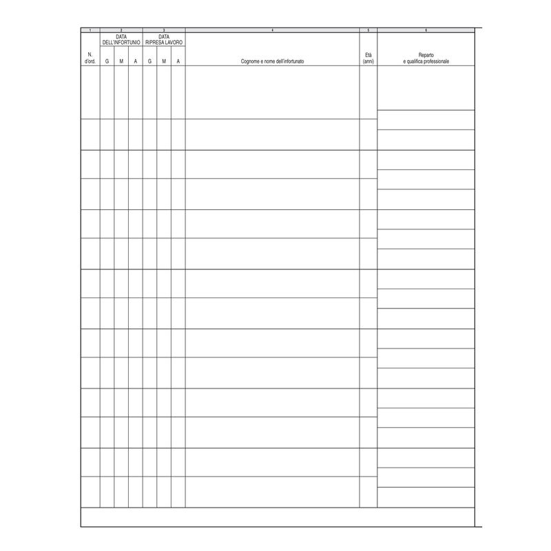 Registro infortuni - 31 x 24,5cm - 15 pagine - Edipro EDIPRO