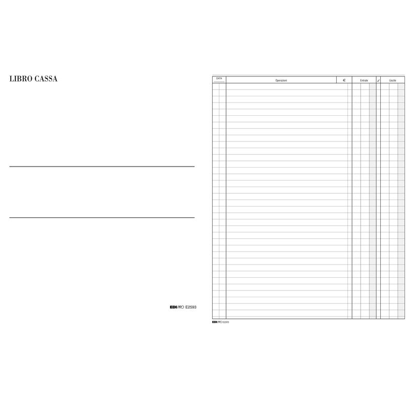 Libro cassa - 31 x 24,5cm - 100 fogli - Edipro EDIPRO Libro cassa - 31 x 24,5cm - 100 fogli - Edipro EDIPRO