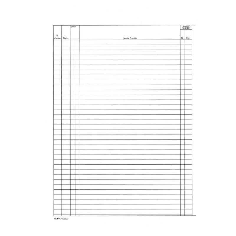 Registro contabilità dei lavori - 31 x 21cm - 47pg - numerate - Edipro EDIPRO Registro contabilità dei lavori - 31 x 21cm - 47pg - numerate - Edipro EDIPRO