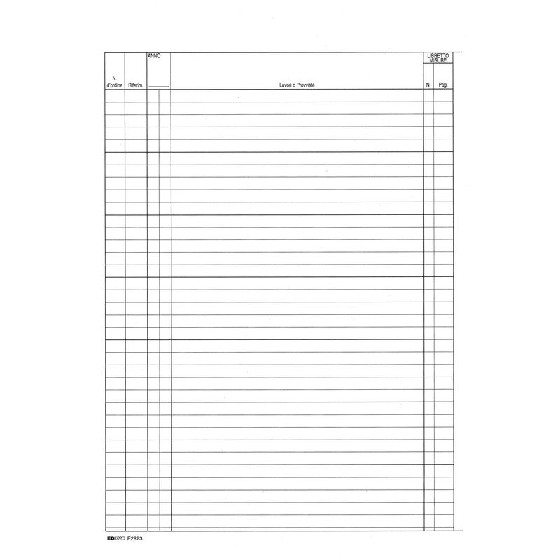 Registro contabilità dei lavori - 31 x 21cm - 47pg - numerate - Edipro EDIPRO
