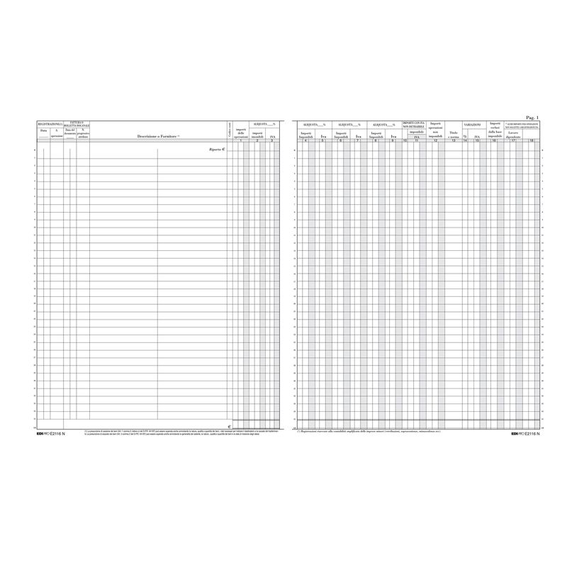 Registro Iva acquisti - 31 x 24,5cm - 22pg - numerate - Edipro EDIPRO Registro Iva acquisti - 31 x 24,5cm - 22pg - numerate - Edipro EDIPRO