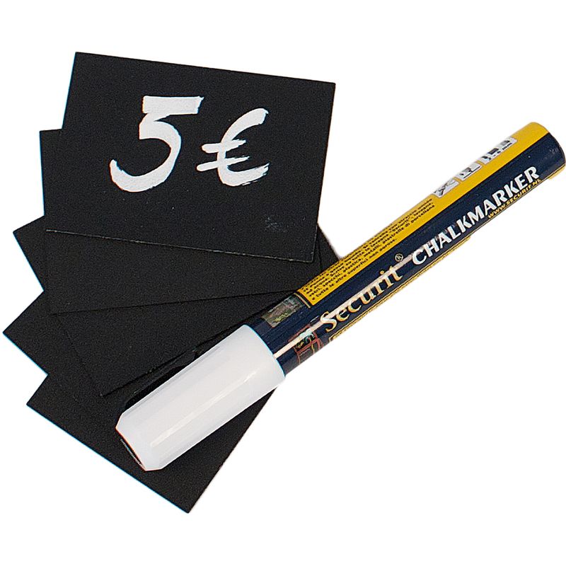 Targhette - 5,2 x 7,4 cm (A8) - nero - Securit - set 20 pezzi SECURIT