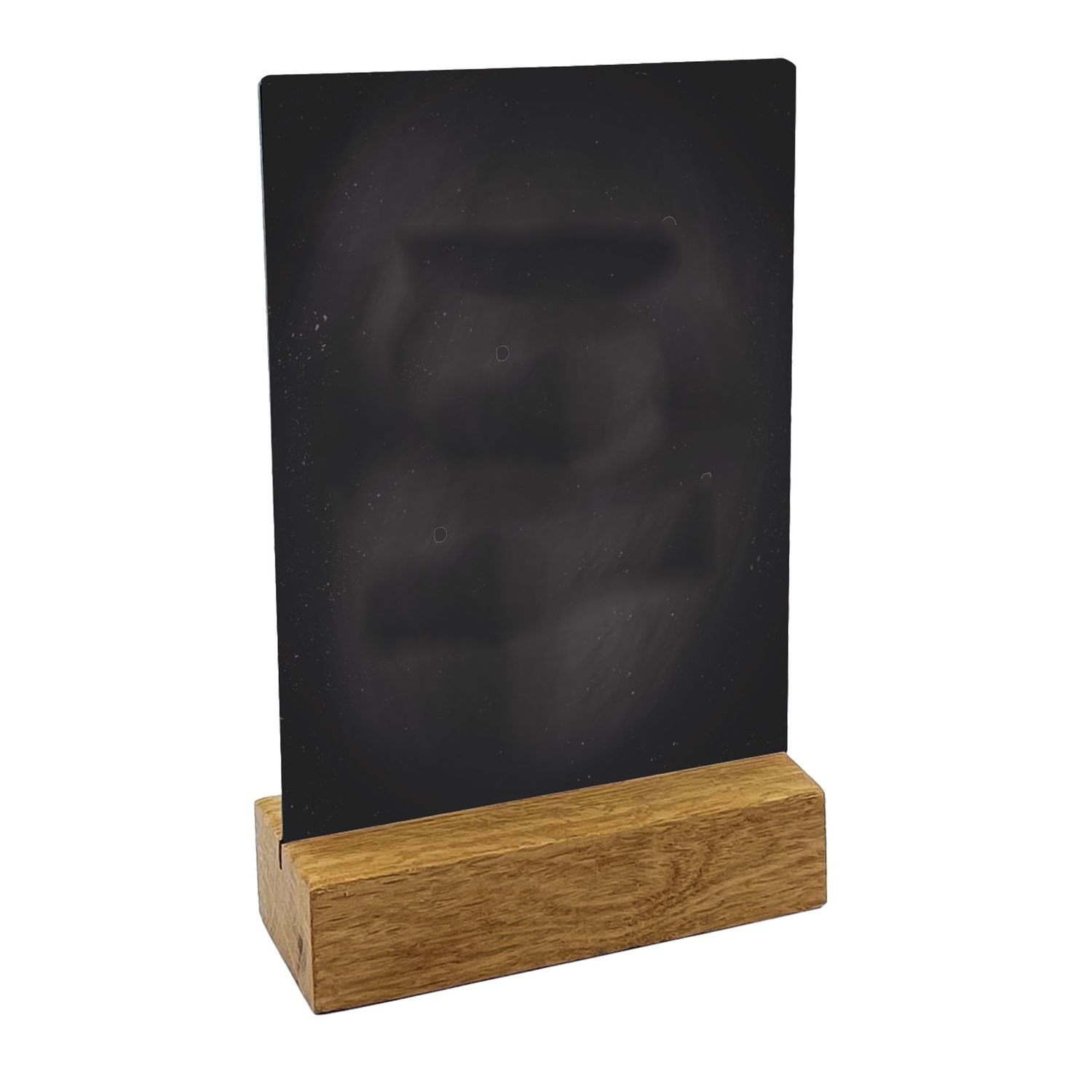 Lavagna da tavolo scrivibile - con base in legno massello - A5 - 15 x 21 x 5 cm - nero - Lebez LEBEZ