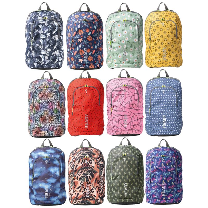 Zaino Ready - 28 x 44 x 15 cm - tela - fantasie assortite - In Tempo IN TEMPO