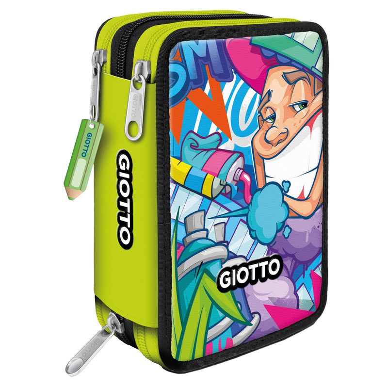 Astuccio 3 zip Young Street collection - 19,5 x 7,5 x 12,9 cm - PL - fantasie assortite - Giotto GIOTTO
