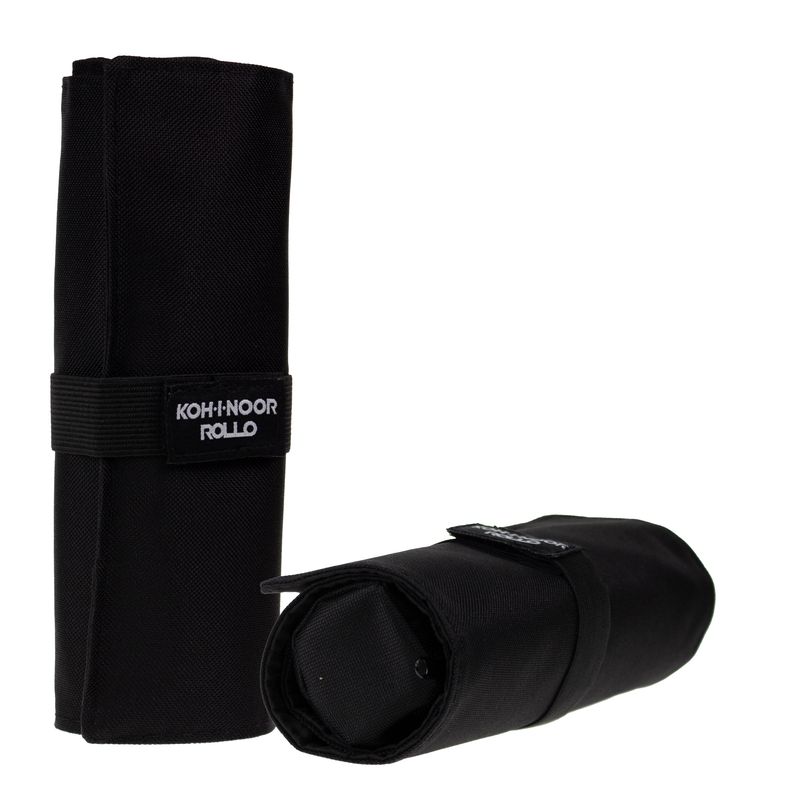 Astuccio arrotolabile Roller - con astuccio zip interno - 24 scomparti - 7,5 x 21,5 cm - tessuto - nero - Koh.I.Noor KOH.I.NOOR