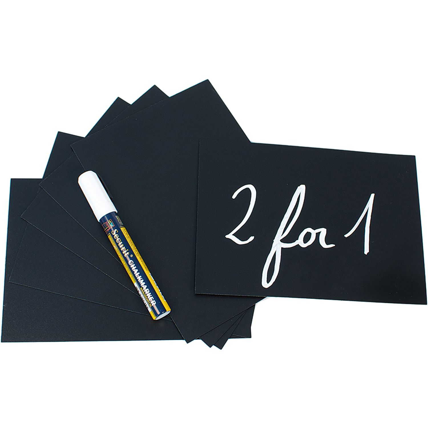 Targhette - 10,5 x 15 cm (A6) - nero - Securit - set 20 pezzi SECURIT