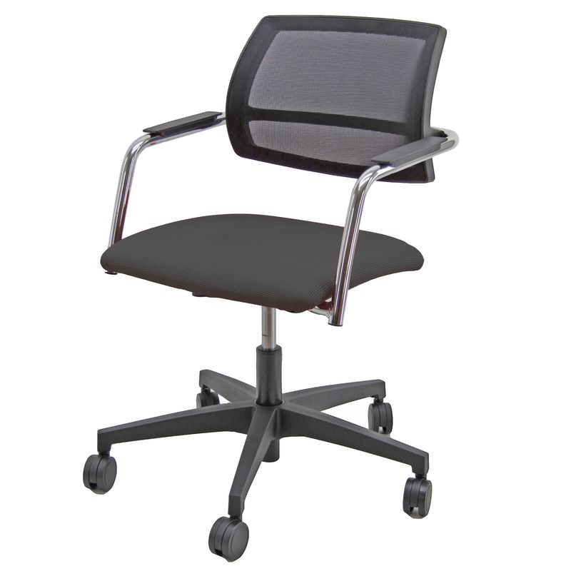 Poltroncina visitatore Lithium LTGN - con braccioli inclusi - nero - Unisit Unisit