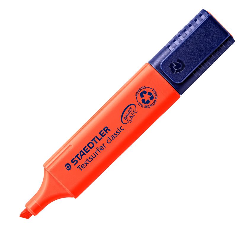 Evidenziatore Textsurfer Classic - punta a scalpello - tratto1 - 5 mm - rosso - Staedtler STAEDTLER
