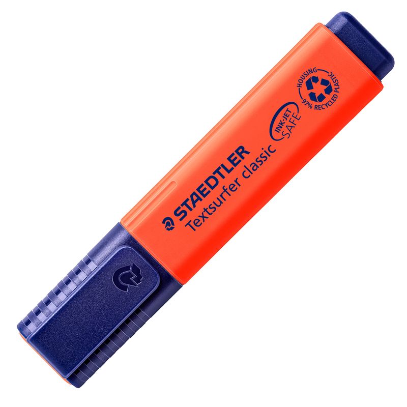 Evidenziatore Textsurfer Classic - punta a scalpello - tratto1 - 5 mm - rosso - Staedtler STAEDTLER