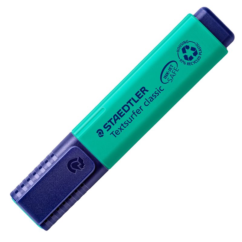 Evidenziatore Textsurfer Classic - punta a scalpello - tratto 1,0mm-5,0mm - turchese - Staedtler STAEDTLER