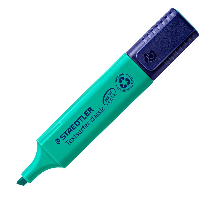 Evidenziatore Textsurfer Classic - punta a scalpello - tratto 1,0mm-5,0mm - turchese - Staedtler STAEDTLER