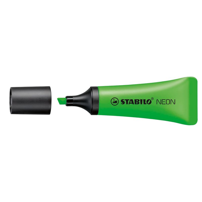 Evidenziatore stabilo Neon - punta a scalpello - tratto da 2,0-5,0mm - colore verde - Stabilo STABILO