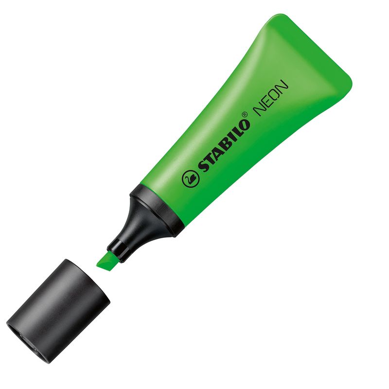 Evidenziatore stabilo Neon - punta a scalpello - tratto da 2,0-5,0mm - colore verde - Stabilo STABILO
