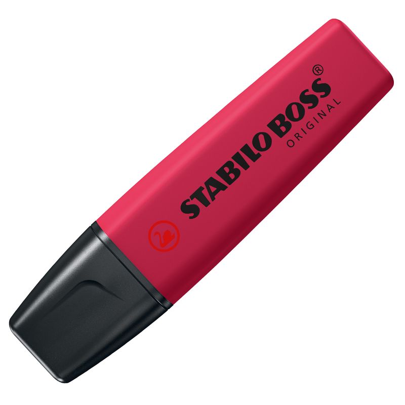 Evidenziatore Stabilo Boss Original - punta a scalpello - tratto 2 - 5 mm - rosso rosso - Stabilo STABILO