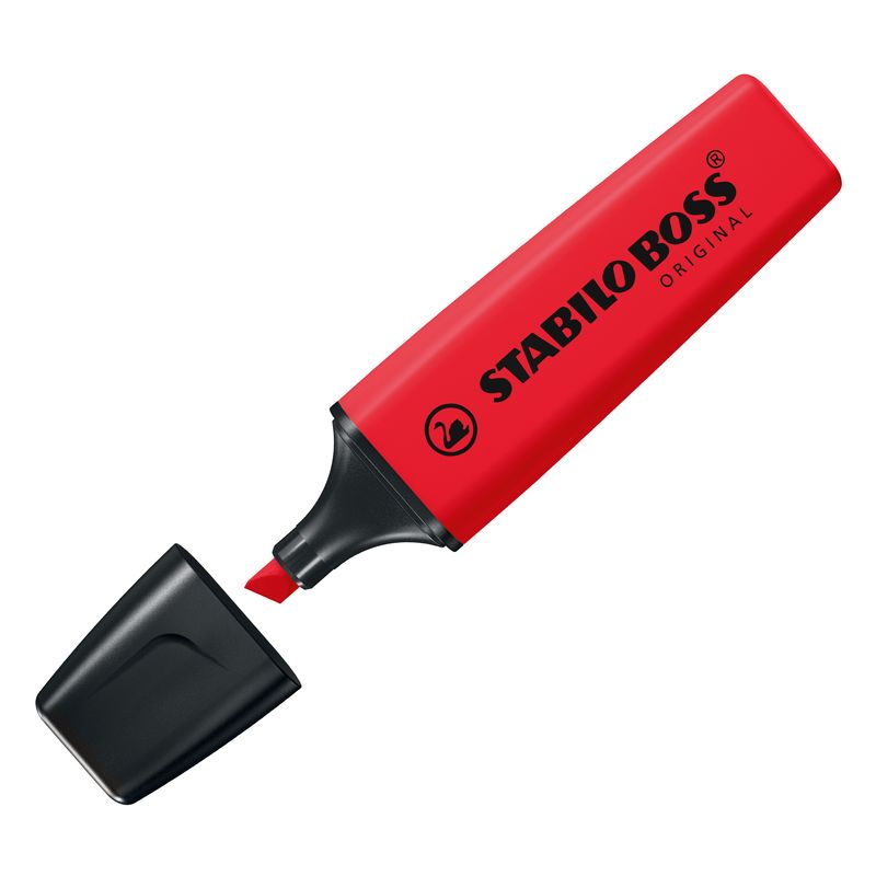Evidenziatore Stabilo Boss Original - punta a scalpello - tratto 2 - 5 mm - rosso rosso - Stabilo STABILO