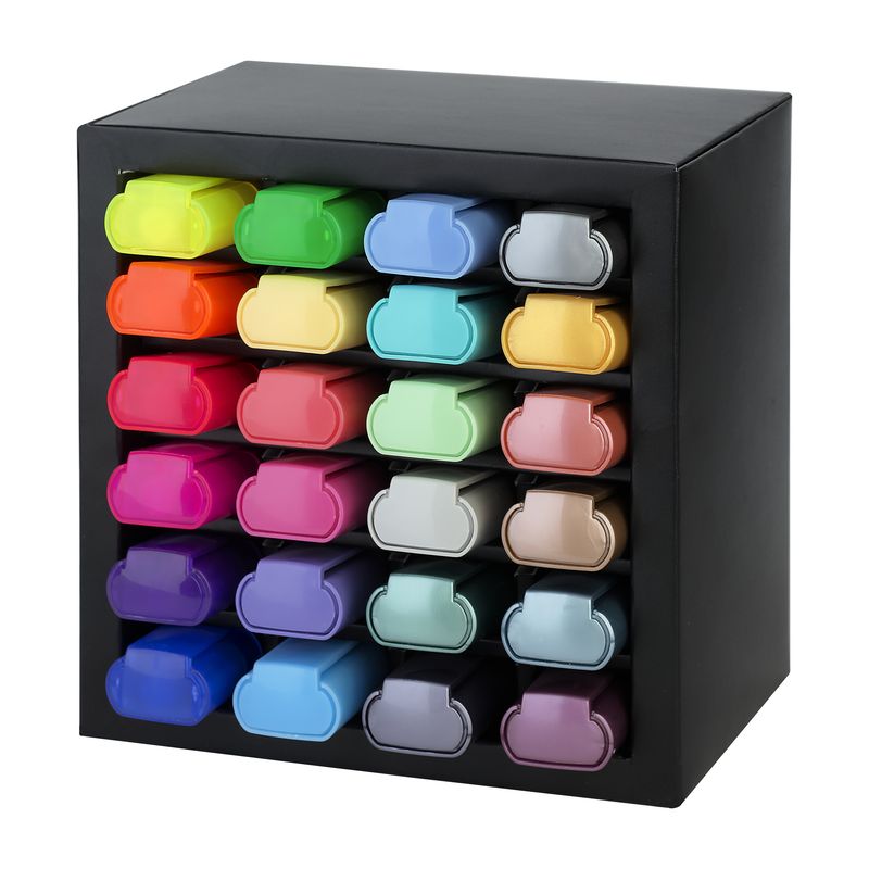 Evidenziatore Textliner 46 - punta a scalpello - colori assortiti - Faber-Castell - deskset 24 pezzi FABER-CASTELL