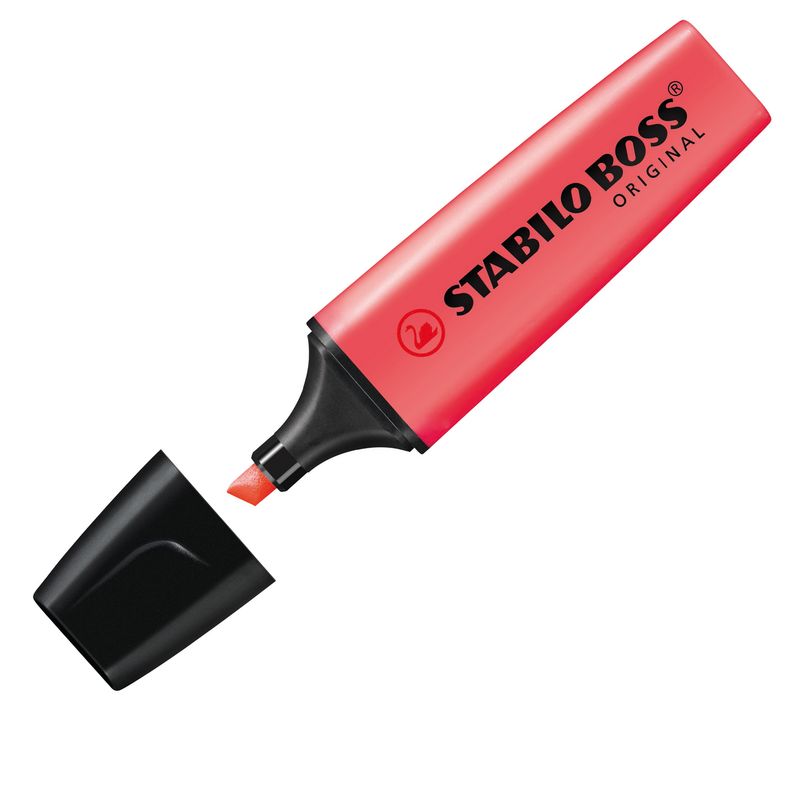 Evidenziatore Stabilo Boss Original - punta a scalpello - tratto 2 - 5 mm - rosso 40 - Stabilo STABILO