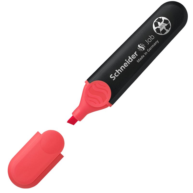 Evidenziatore Job - punta a scalpello - tratto da 1,0-5,0mm - colore rosso - Schneider SCHNEIDER