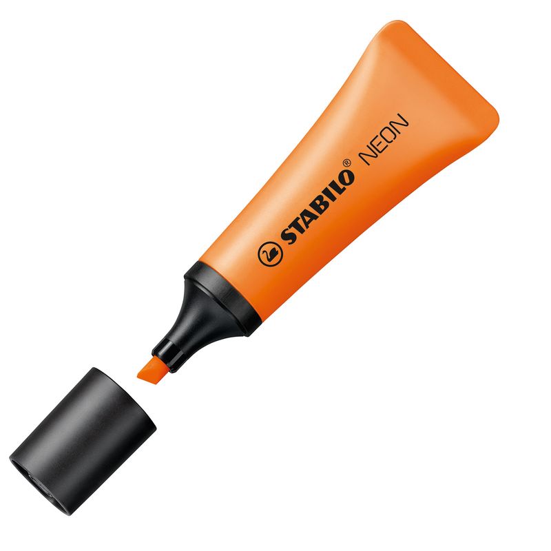 Evidenziatore stabilo Neon - punta a scalpello - tratto da 2,0-5,0mm - colore arancio  - Stabilo STABILO