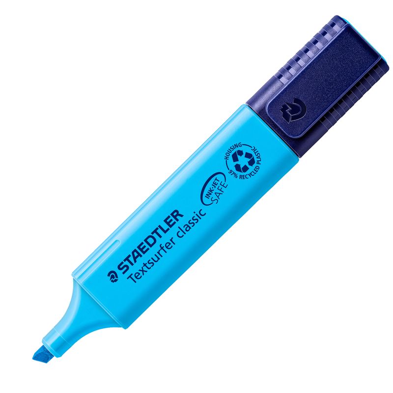 Evidenziatore Textsurfer Classic - punta a scalpello - tratto 1,0-5,0mm - azzurro - Staedtler STAEDTLER