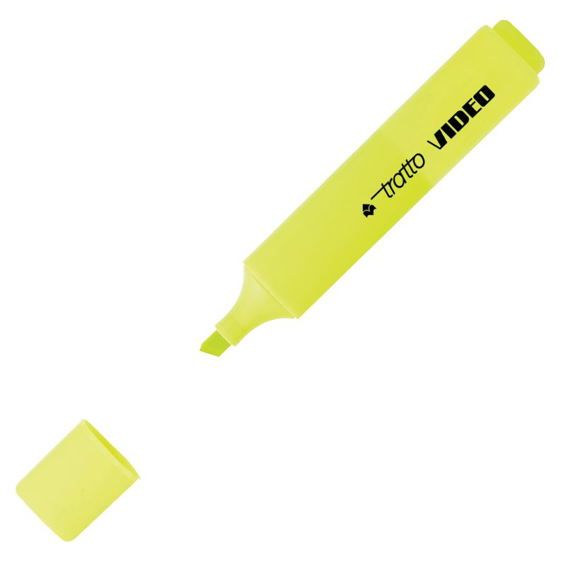 Evidenziatore Tratto Video  - punta a scalpello - tratto da 1,0mm-5,0mm - giallo - Tratto TRATTO