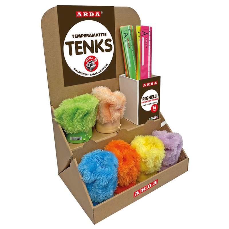 TemperamatiteTenks Peluche e Righe 16cm  - colori assortiti - Arda - display Voilà 48 pezzi totali ARDA