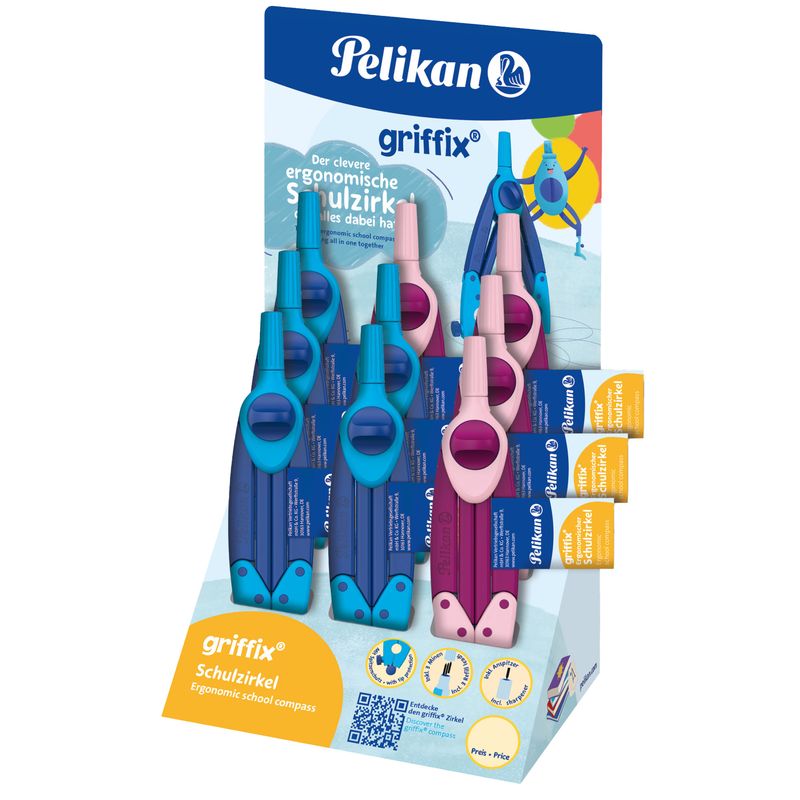 Compasso Griffix - colori assortiti - Pelikan - expo 9 pezzi PELIKAN