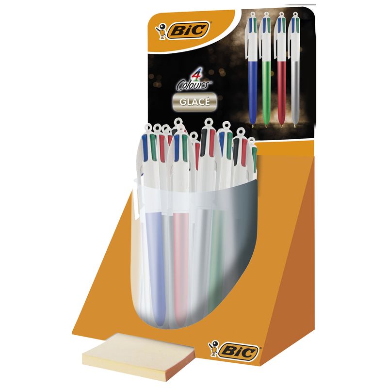 Penna sfera scatto multifunzione 4 Colors Glacè - punta 1,0 mm - colori assortiti - Bic - expo 40 pezzi BIC